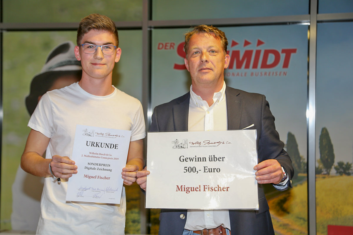 Miguel Fischer (Sieger digitaler Sonderpreis) mit Steffen Maschke
